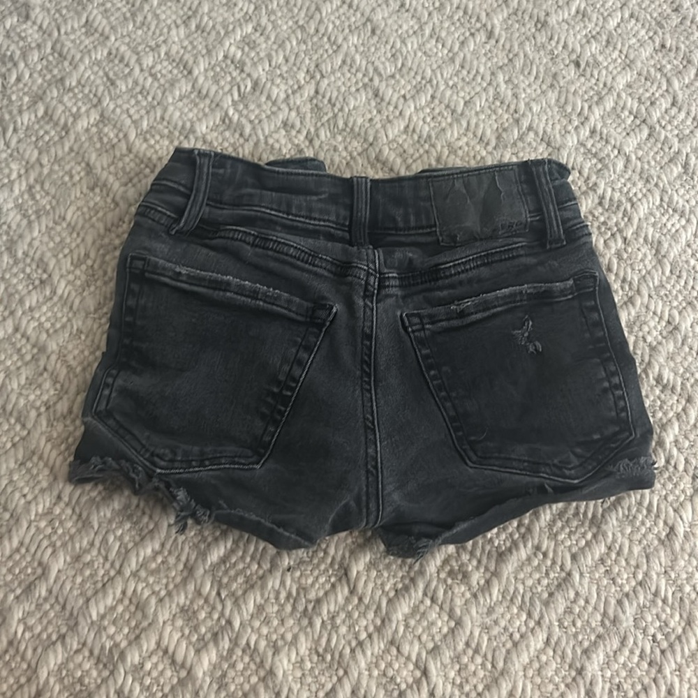 Aeropostale Black Distressed Jean Shorts - Picture 3 of 4